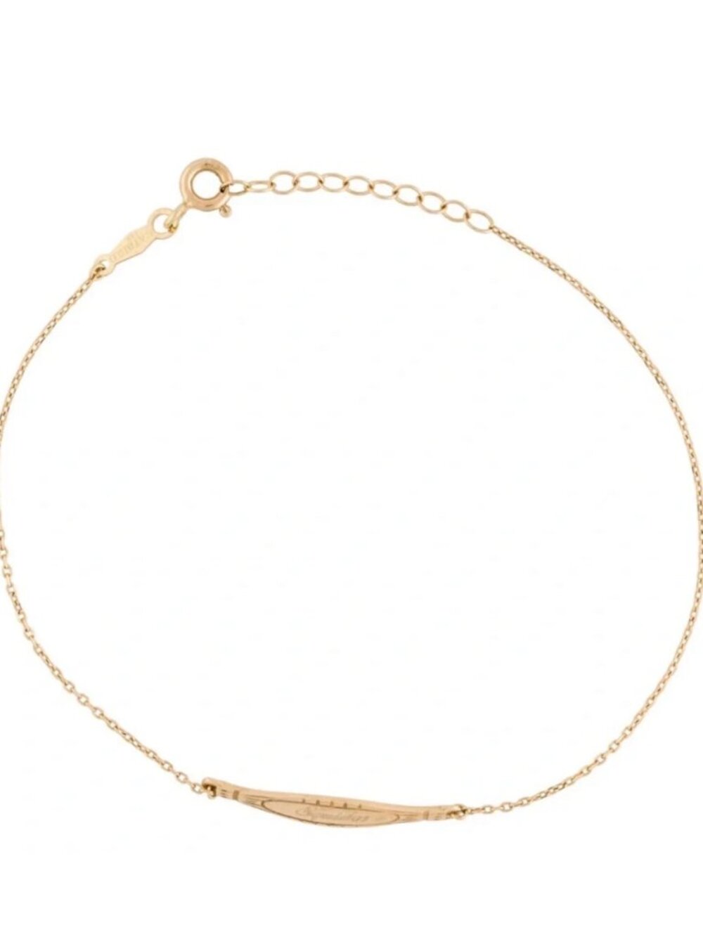 Engraved 14k signet catbird bracelet